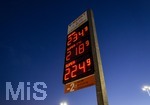 14.09.2026,  Bad Wörishofen in Bayern, Spritpreisanzeige an einer Freien V-Markt-Tankstelle in Bad Wörishofen (Unterallgäu), der Diesel kostet 2,34 Euro. Super-Benzin E10 2,18 Euro pro Liter. Super 2,24 EURO.        