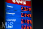 14.09.2026,  Bad Wörishofen in Bayern, Spritpreisanzeige an einer Tankstelle in Bad Wörishofen (Unterallgäu), der Diesel kostet 2,32 Euro. Super-Benzin E10 2,19 Euro pro Liter. Super 2,25 EURO.       