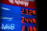 14.09.2026,  Bad Wörishofen in Bayern, Spritpreisanzeige an einer Tankstelle in Bad Wörishofen (Unterallgäu), der Diesel kostet 2,32 Euro. Super-Benzin E10 2,19 Euro pro Liter. Super 2,25 EURO.       