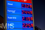 14.09.2026,  Bad Wörishofen in Bayern, Spritpreisanzeige an einer Tankstelle in Bad Wörishofen (Unterallgäu), der Diesel kostet 2,32 Euro. Super-Benzin E10 2,19 Euro pro Liter. Super 2,25 EURO.       