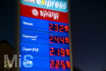14.09.2026,  Bad Wörishofen in Bayern, Spritpreisanzeige an einer Tankstelle in Bad Wörishofen (Unterallgäu), der Diesel kostet 2,32 Euro. Super-Benzin E10 2,19 Euro pro Liter. Super 2,25 EURO.       
