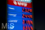 14.09.2026,  Bad Wörishofen in Bayern, Spritpreisanzeige an einer Tankstelle in Bad Wörishofen (Unterallgäu), der Diesel kostet 2,32 Euro. Super-Benzin E10 2,19 Euro pro Liter. Super 2,25 EURO.       