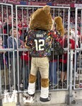 18.09.2026, Fussball Bundesliga 2026/2027, 4.Spieltag, FC Bayern München - 1.FC Union Berlin, in der Allianz-Arena München,   Berni das Bayern Maskottchen mit Wiesn Trikot und Lederhose


