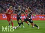 18.09.2026, Fussball Bundesliga 2026/2027, 4.Spieltag, FC Bayern München - 1.FC Union Berlin, in der Allianz-Arena München,   v.l. Leopold Querfeld (Union Berlin) gegen Jamal Musiala (Bayern München) 


