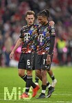 18.09.2026, Fussball Bundesliga 2026/2027, 4.Spieltag, FC Bayern München - 1.FC Union Berlin, in der Allianz-Arena München,   Joshua Kimmich (FC Bayern München) ist ganz stolz auf seinen Mitspieler Michael Olise (FC Bayern München) 


