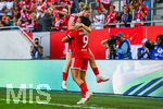19.09.2026, München, Deutschland. Google Pixel Frauen-Bundesliga: FC Bayern München Frauen gegen 1. FC Köln Frauen am FC Bayern Campus. Alara Sehitler (FC Bayern Frauen) trifft Elfmeter und jubelt mit Jovana Damnjanovic (FC Bayern Frauen)