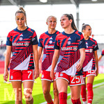 19.09.2026, München, Deutschland. Google Pixel Frauen-Bundesliga: FC Bayern München Frauen gegen 1. FC Köln Frauen am FC Bayern Campus. Giulia Gwinn (FC Bayern Frauen), Sarah Zadrazil (FC Bayern Frauen)