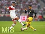 19.09.2026, Fussball 1. Bundesliga 2026/2027, 4.Spieltag, VfB Stuttgart - Borussia Dortmund, in der MHP-Arena Stuttgart, v.l. Deniz Undav (Stuttgart) gegen Ethan Nwaneri (Borussia Dortmund) 
 


