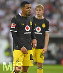19.09.2026, Fussball 1. Bundesliga 2026/2027, 4.Spieltag, VfB Stuttgart - Borussia Dortmund, in der MHP-Arena Stuttgart, Ethan Nwaneri (Borussia Dortmund) nachdenklich.
 

