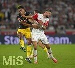 19.09.2026, Fussball 1. Bundesliga 2026/2027, 4.Spieltag, VfB Stuttgart - Borussia Dortmund, in der MHP-Arena Stuttgart, v.l. Jobe Bellingham (Borussia Dortmund) gegen Jeff Chabot (Stuttgart) 
 

