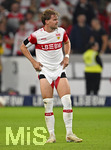 19.09.2026, Fussball 1. Bundesliga 2026/2027, 4.Spieltag, VfB Stuttgart - Borussia Dortmund, in der MHP-Arena Stuttgart,  Finn Jeltsch (Stuttgart) ist nach dem Spiel enttäuscht.
 

