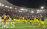 19.09.2026, Fussball 1. Bundesliga 2026/2027, 4.Spieltag, VfB Stuttgart - Borussia Dortmund, in der MHP-Arena Stuttgart, Die Dortmunder Spieler jubeln
 

