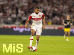 19.09.2026, Fussball 1. Bundesliga 2026/2027, 4.Spieltag, VfB Stuttgart - Borussia Dortmund, in der MHP-Arena Stuttgart, Josha Vagnoman (Stuttgart) am Ball 