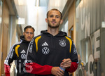 22.09.2026, Fussball DFB-Nationalmannschaft Deutschland, Trainingslager in Herzogenaurach, im Homeground bei ADIDAS, vor den UEFA Nations League Spielen, Medien-Mixed-Zone mit drei Spielern der Nationalmannschaft im Gespräch mit der anwesenden Presse.  Max Rosenfelder (Deutschland) kommt zur Presserunde.