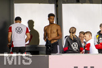22.09.2026, Fussball DFB-Nationalmannschaft Deutschland, Trainingslager in Herzogenaurach, im Homeground bei ADIDAS, vor den UEFA Nations League Spielen, Bambase Conte (Deutschland) zieht sich um.