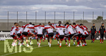 22.09.2026, Fussball DFB-Nationalmannschaft Deutschland, Trainingslager in Herzogenaurach, im Homeground bei ADIDAS, vor den UEFA Nations League Spielen, Younes Ebnoutalib (Deutschland), Nadiem Amiri (Deutschland), Chris Führich (Deutschland), Hennes Behrens (Deutschland), Josha Vagnoman (Deutschland), Karim Adeyemi (Deutschland), Yann Aurel Bisseck (Deutschland), Jonathan Tah (Deutschland), 