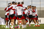 22.09.2026, Fussball DFB-Nationalmannschaft Deutschland, Trainingslager in Herzogenaurach, im Homeground bei ADIDAS, vor den UEFA Nations League Spielen, Spass beim Training, Joshua Kimmich (Deutschland), Younes Ebnoutalib (Deutschland), Felix Nmecha (Deutschland), Joshua Kimmich (Deutschland), Nathaniel Brown (Deutschland), 
