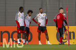 22.09.2026, Fussball DFB-Nationalmannschaft Deutschland, Trainingslager in Herzogenaurach, im Homeground bei ADIDAS, vor den UEFA Nations League Spielen, v.li: Yann Aurel Bisseck, Karim Adeyemi, Jonathan Tah (Deutschland) 
