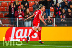 22.09.2026, Unterhaching, Deutschland. UEFA Women's Champions League, 1. Spieltag der Ligaphase: FC Bayern München Frauen gegen Manchester City. UWCL-Auftakt der FC Bayern Frauen und erstes UWCL-Pflichtspiel im neuen Zuhause Sportpark Unterhaching. Giulia Gwinn (FC Bayern Frauen) jubelt.
