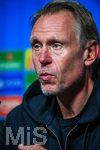 22.09.2026, Unterhaching, Deutschland. UEFA Women's Champions League, 1. Spieltag der Ligaphase: FC Bayern München Frauen gegen Manchester City. UWCL-Auftakt der FC Bayern Frauen und erstes UWCL-Pflichtspiel im neuen Zuhause Sportpark Unterhaching. Pressekonferenz (PK) mit Andrée Jeglertz (Cheftrainer, Manchester City Frauen)