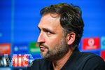 22.09.2026, Unterhaching, Deutschland. UEFA Women's Champions League, 1. Spieltag der Ligaphase: FC Bayern München Frauen gegen Manchester City. UWCL-Auftakt der FC Bayern Frauen und erstes UWCL-Pflichtspiel im neuen Zuhause Sportpark Unterhaching. Pressekonferenz (PK) mit Andrée Jeglertz (Cheftrainer, Manchester City Frauen)