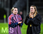 22.09.2026, Unterhaching, Deutschland. UEFA Women's Champions League, 1. Spieltag der Ligaphase: FC Bayern München Frauen gegen Manchester City. UWCL-Auftakt der FC Bayern Frauen und erstes UWCL-Pflichtspiel im neuen Zuhause Sportpark Unterhaching. Barbara Dunst (FC Bayern Frauen) mit Magdalena Eriksson (FC Bayern Frauen)