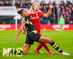 22.09.2026, Unterhaching, Deutschland. UEFA Women's Champions League, 1. Spieltag der Ligaphase: FC Bayern München Frauen gegen Manchester City. UWCL-Auftakt der FC Bayern Frauen und erstes UWCL-Pflichtspiel im neuen Zuhause Sportpark Unterhaching. Pernille Harder (FC Bayern Frauen)