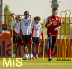 23.09.2026, Fussball DFB-Nationalmannschaft Deutschland, Trainingslager in Herzogenaurach, im Homeground bei ADIDAS, vor den UEFA Nations League Spielen, Yann Aurel Bisseck, Yannik Engelhardt, Josha Vagnoman, Karim Adeyemi