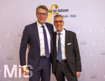 26.09.2026, Internationales Klassikfestival: Festival der Nationen 2026, im Kurhaus Bad Wörishofen (Unterallgäu), Vor dem Eröffnungskonzert mit Sol Gabetta, VIP-Empfang der Ehrengäste, li: Markus Blume (Bayerischer Staatsminister für Wissenschaft und Kunst), Intendant Winfried Roch (Türkheim)