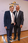 26.09.2026, Internationales Klassikfestival: Festival der Nationen 2026, im Kurhaus Bad Wörishofen (Unterallgäu), Vor dem Eröffnungskonzert mit Sol Gabetta, VIP-Empfang der Ehrengäste,  Fussball-Legende Franz Bulle Roth (FC Bayern) mit Rudolf Rudi Wiedemann, Präsident und Betreiber des Golfclub zu Gut Ludwigsberg Türkheim