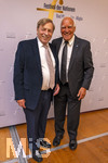 26.09.2026, Internationales Klassikfestival: Festival der Nationen 2026, im Kurhaus Bad Wörishofen (Unterallgäu), Vor dem Eröffnungskonzert mit Sol Gabetta, VIP-Empfang der Ehrengäste,  Fussball-Legende Franz Bulle Roth (FC Bayern) mit Rudolf Rudi Wiedemann, Präsident und Betreiber des Golfclub zu Gut Ludwigsberg Türkheim