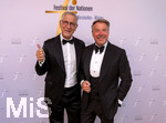 26.09.2026, Internationales Klassikfestival: Festival der Nationen 2026, im Kurhaus Bad Wörishofen (Unterallgäu), Vor dem Eröffnungskonzert mit Sol Gabetta, VIP-Empfang der Ehrengäste, Sänger Patrick Lindner (re) mit Ehemann Peter Schäfer (li)