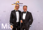 26.09.2026, Internationales Klassikfestival: Festival der Nationen 2026, im Kurhaus Bad Wörishofen (Unterallgäu), Vor dem Eröffnungskonzert mit Sol Gabetta, VIP-Empfang der Ehrengäste, Sänger Patrick Lindner (re) mit Ehemann Peter Schäfer (li)