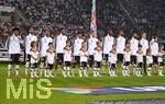 27.09.2026, Fussball UEFA Nations-League 2026/2027, 2.Spieltag, Deutschland - Griechenland, in der WWK-Arena Augsburg, Die Spieler stehen in einer Reihe 
