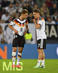 27.09.2026, Fussball UEFA Nations-League 2026/2027, 2.Spieltag, Deutschland - Griechenland, in der WWK-Arena Augsburg, v.l. Joshua Kimmich (Deutschland) und Kai Havertz (Deutschland) nachdenklich.