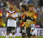 27.09.2026, Fussball UEFA Nations-League 2026/2027, 2.Spieltag, Deutschland - Griechenland, in der WWK-Arena Augsburg, v.l. Josha Vagnoman (Deutschland) und Karim Adeyemi (Deutschland) sind enttäuscht