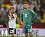 27.09.2026, Fussball UEFA Nations-League 2026/2027, 2.Spieltag, Deutschland - Griechenland, in der WWK-Arena Augsburg, v.l. Hennes Behrens (Deutschland) und Torwart Alexander Nübel (Deutschland) sind nach dem Spiel enttäuscht.