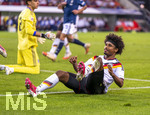 27.09.2026, Fussball UEFA Nations-League 2026/2027, 2.Spieltag, Deutschland - Griechenland, in der WWK-Arena Augsburg, Karim Adeyemi (Deutschland) am Boden 