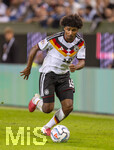 27.09.2026, Fussball UEFA Nations-League 2026/2027, 2.Spieltag, Deutschland - Griechenland, in der WWK-Arena Augsburg, Karim Adeyemi (Deutschland) am Ball 