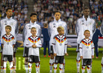 27.09.2026, Fussball UEFA Nations-League 2026/2027, 2.Spieltag, Deutschland - Griechenland, in der WWK-Arena Augsburg, v.li: Felix Nmecha (Deutschland), Nathaniel Brown (Deutschland),  Younes Ebnoutalib (Deutschland), Yann Aurel Bisseck (Deutschland), Jonathan Tah (Deutschland),  
