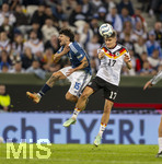 27.09.2026, Fussball UEFA Nations-League 2026/2027, 2.Spieltag, Deutschland - Griechenland, in der WWK-Arena Augsburg, v.li: Thanasis Androutsos (Griechenland) gegen Florian Wirtz (Deutschland) 