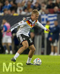 27.09.2026, Fussball UEFA Nations-League 2026/2027, 2.Spieltag, Deutschland - Griechenland, in der WWK-Arena Augsburg, Jonathan Burkardt (Deutschland) am Ball 
