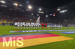 27.09.2026, Fussball UEFA Nations-League 2026/2027, 2.Spieltag, Deutschland - Griechenland, in der WWK-Arena Augsburg, Aufstellung zu den Hymnen der beiden Mannschaften