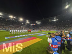 27.09.2026, Fussball UEFA Nations-League 2026/2027, 2.Spieltag, Deutschland - Griechenland, in der WWK-Arena Augsburg, Aufstellung zu den Hymnen der beiden Mannschaften