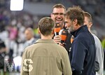 01.10.2026, Fussball UEFA Nations-League 2026/2027, 3.Spieltag, Deutschland - Serbien, in der Allianz-Arena München. TV - Experte Per Mertesacker (Deutschland) und Bundestrainer Jürgen Klopp (Deutschland) 