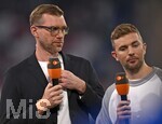 01.10.2026, Fussball UEFA Nations-League 2026/2027, 3.Spieltag, Deutschland - Serbien, in der Allianz-Arena München.  Zum letzten mal ZDF Experte Per Mertesacker und TV Experte Christoph Kramer (beide Deutschland), Per Mertesacker wechselt zum DFB