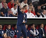 01.10.2026, Fussball UEFA Nations-League 2026/2027, 3.Spieltag, Deutschland - Serbien, in der Allianz-Arena München. Trainer Veljko Paunovic (Serbien) nachdenklich.
