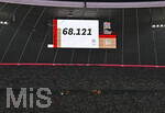 01.10.2026, Fussball UEFA Nations-League 2026/2027, 3.Spieltag, Deutschland - Serbien, in der Allianz-Arena München. Die tolle Zuschauerzahl von 68121 Zuschauer wird bekannt gegeben