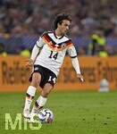 01.10.2026, Fussball UEFA Nations-League 2026/2027, 3.Spieltag, Deutschland - Serbien, in der Allianz-Arena München. Mika Baur (Deutschland) am Ball.