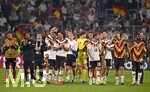 01.10.2026, Fussball UEFA Nations-League 2026/2027, 3.Spieltag, Deutschland - Serbien, in der Allianz-Arena München. Die Spieler feiern nach dem Spiel 